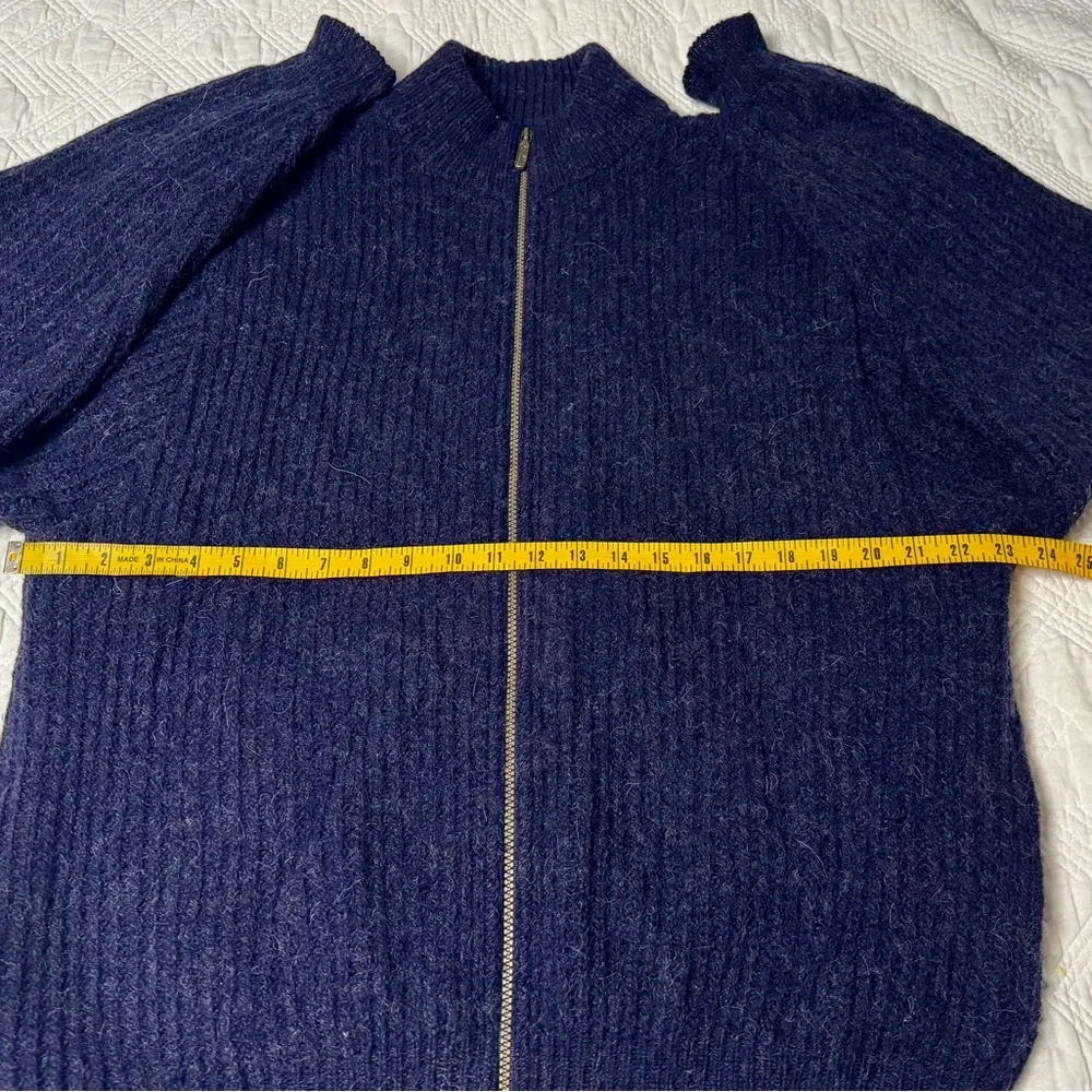 Vintage L.L. Bean Men’s Wool and Alpaca Full Zip Sweater - Large Long (Tall)